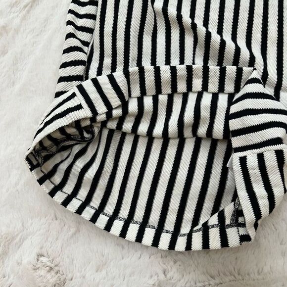 NWT Rebecca Minkoff Kiki Knit Skirt Black Cream Stripes women’s size L - Picture 8 of 12